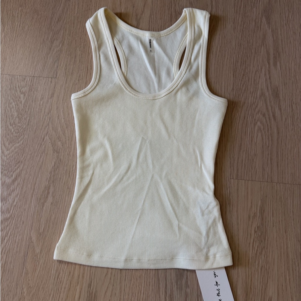 Thirty Years Demi Ribbed Tank Buttermilk